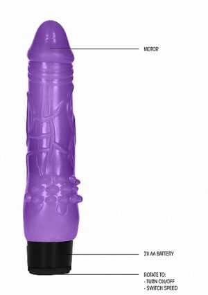 GC - 8 Inch Fat Realistic Dildo Vibe - Purple - Afbeelding 4