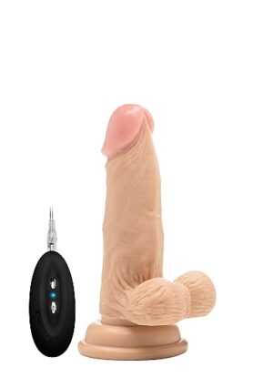 Vibrating Realistic Cock - 6" - With Scrotum - Skin