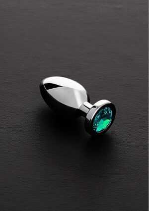 Triune - Jeweled Butt Plug AQUA BLUE LIGHT - Small