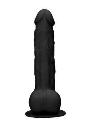 Silicone Dildo With Balls - Black - 24 cm - Afbeelding 4