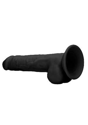 Silicone Dildo With Balls - Black - 24 cm - Afbeelding 6