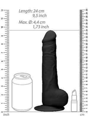 Silicone Dildo With Balls - Black - 24 cm - Afbeelding 7