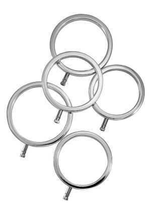 Solid Metal Cock Ring Set 5 Sizes