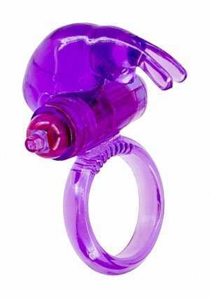 Ultra Soft Jelly Vibrating Rabbit Cockring - Purple