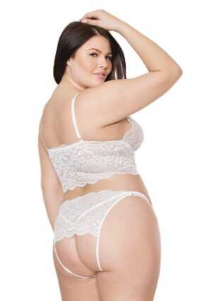 Bralette And Crotchless Panty - White - OSX - XL - Afbeelding 3