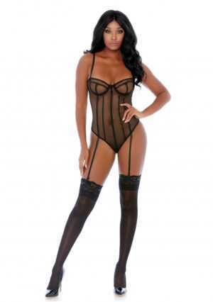 Caged in Love Net Teddy - Black - XL - Afbeelding 3