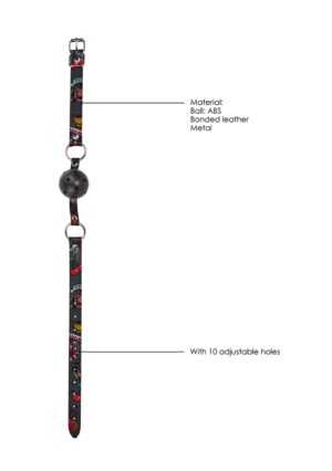 Breatheable Ball Gag - Old School Tattoo Style - Black - Afbeelding 6