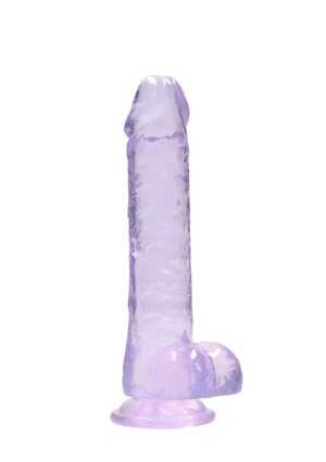 8" / 19 cm Realistic Dildo with Balls Purple