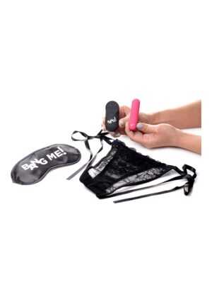 Power Panty Lace Panties. Bullet. & Blindfold Kit - Pink - Afbeelding 3