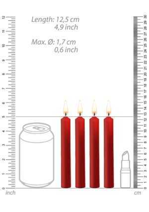 Teasing Wax Candles - Parafin - 4-pack - Red - Afbeelding 4