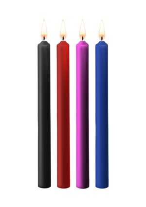 Teasing Wax Candles Large - Parafin - 4-pack - Mixed Colors