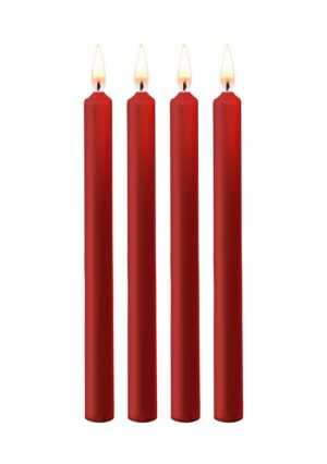 Teasing Wax Candles Large - Parafin - 4-pack - Red