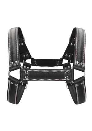 Z Series Chest Bulldog Harness - Leather - Black/Black - S/M