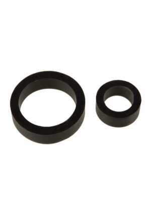 Titanmen - Silicone Cock Rings - Double Pack Black