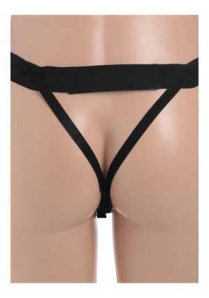 SM Hollow Silicone Dildo Strap-On - Black - Afbeelding 5