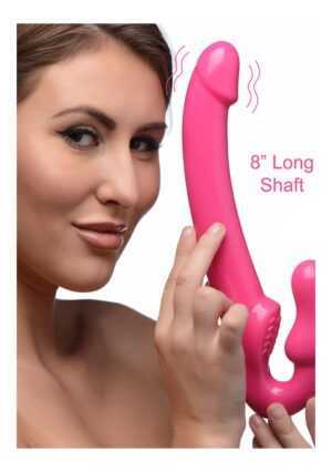 7X Revolver Slim Vibrating Strapless Strap-On Pink - Afbeelding 8