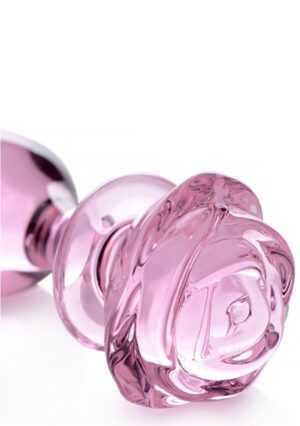 Glass Large Anal Plug - Pink Rose - Afbeelding 6