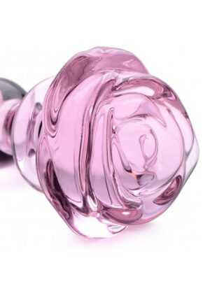 Glass Small Anal Plug - Pink Rose - Afbeelding 5