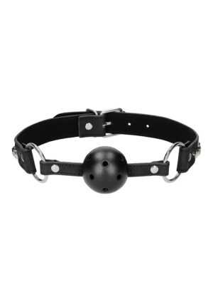 Breathable Ball Gag - with Diamond Studded Straps - Black - Afbeelding 3