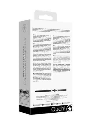 Breathable Ball Gag - with Diamond Studded Straps - Black - Afbeelding 8