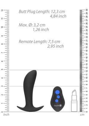 E-stim & Vibr Butt plug Wrls Rmt - Black - Afbeelding 4