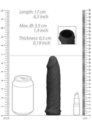 Penis Sleeve - 7"/ 17 cm - Black - Afbeelding 8