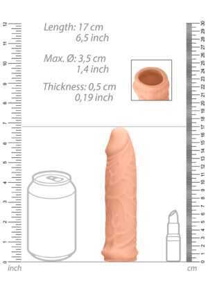 Penis Sleeve - 7"/ 17 cm - Flesh - Afbeelding 8