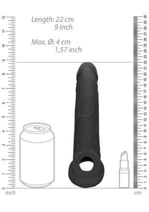 Penis Sleeve 9" - Black - Afbeelding 9