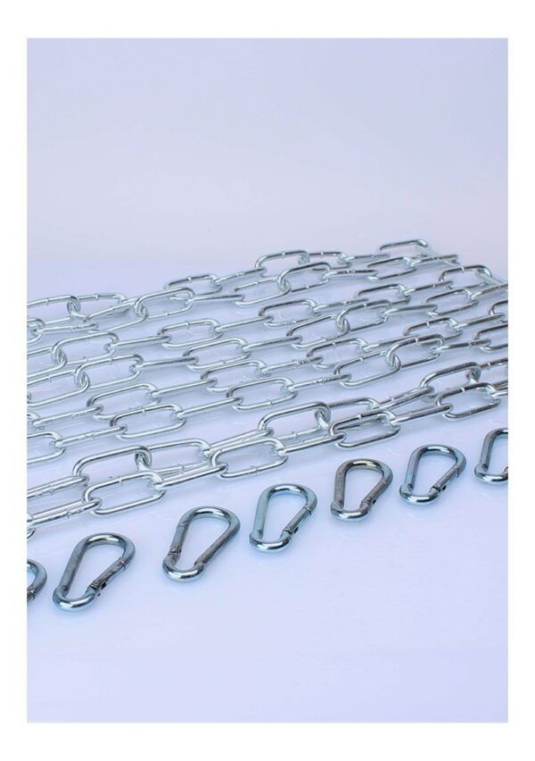 ms31190 1.jpg KIT 4 X 120 cm large link chain + 8 carabiners