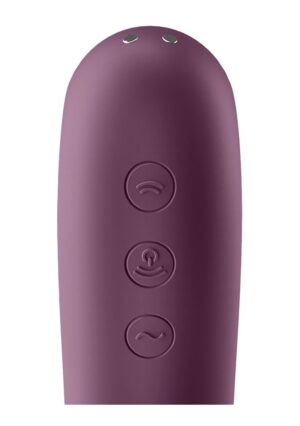 Dual Kiss Air Pulse Vibrator - Wine Red - Afbeelding 3