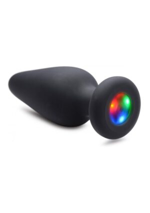 Silicone Light-Up Large Anal Plug - Black