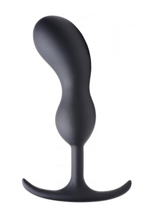 Premium Silicone Weighted Prostate Plug - Large - Black