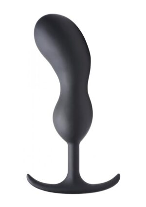 Premium Silicone Weighted Prostate Plug - XL - Black