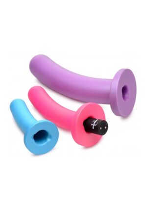 Triple Peg 28X Vibrating Silicone Dildo Set w/ Remote - Afbeelding 3