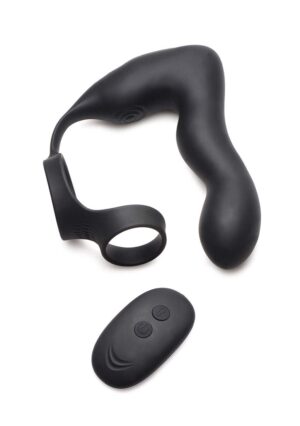 Inflatable and Vibrating Prostate Plug + Cock and Ball Ring R/C