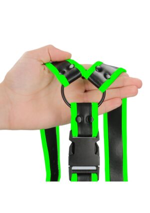 Buckle Harness - Glow in the Dark - Neon Green/Black - S/M - Afbeelding 7