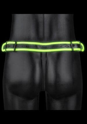Striped Jock Strap - GitD - Neon Green/Black - S/M - Afbeelding 4