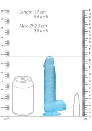 6" / 15 cm Realistic Dildo with Balls - blue - Afbeelding 3
