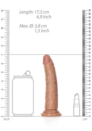 Dildo without Balls with Suction Cup - 6''/ 15.5 cm -- tan - Afbeelding 3