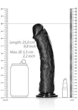 Dildo without Balls with Suction Cup - 9''/ 23 cm - black - Afbeelding 3