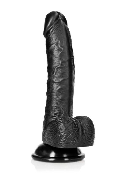 Dildo with Balls and Suction Cup - 7''/ 18 cm - black