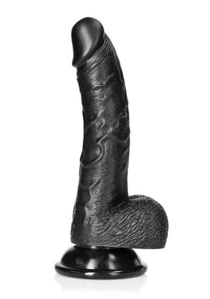 Dildo with Balls and Suction Cup - 7''/ 18 cm - black - Afbeelding 5