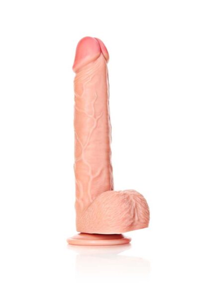 Dildo with Balls and Suction Cup - 10''/ 25.5 cm - flesh