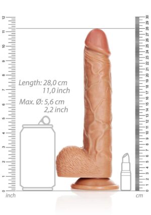 Dildo with Balls and Suction Cup - 10''/ 25.5 cm - tan - Afbeelding 3