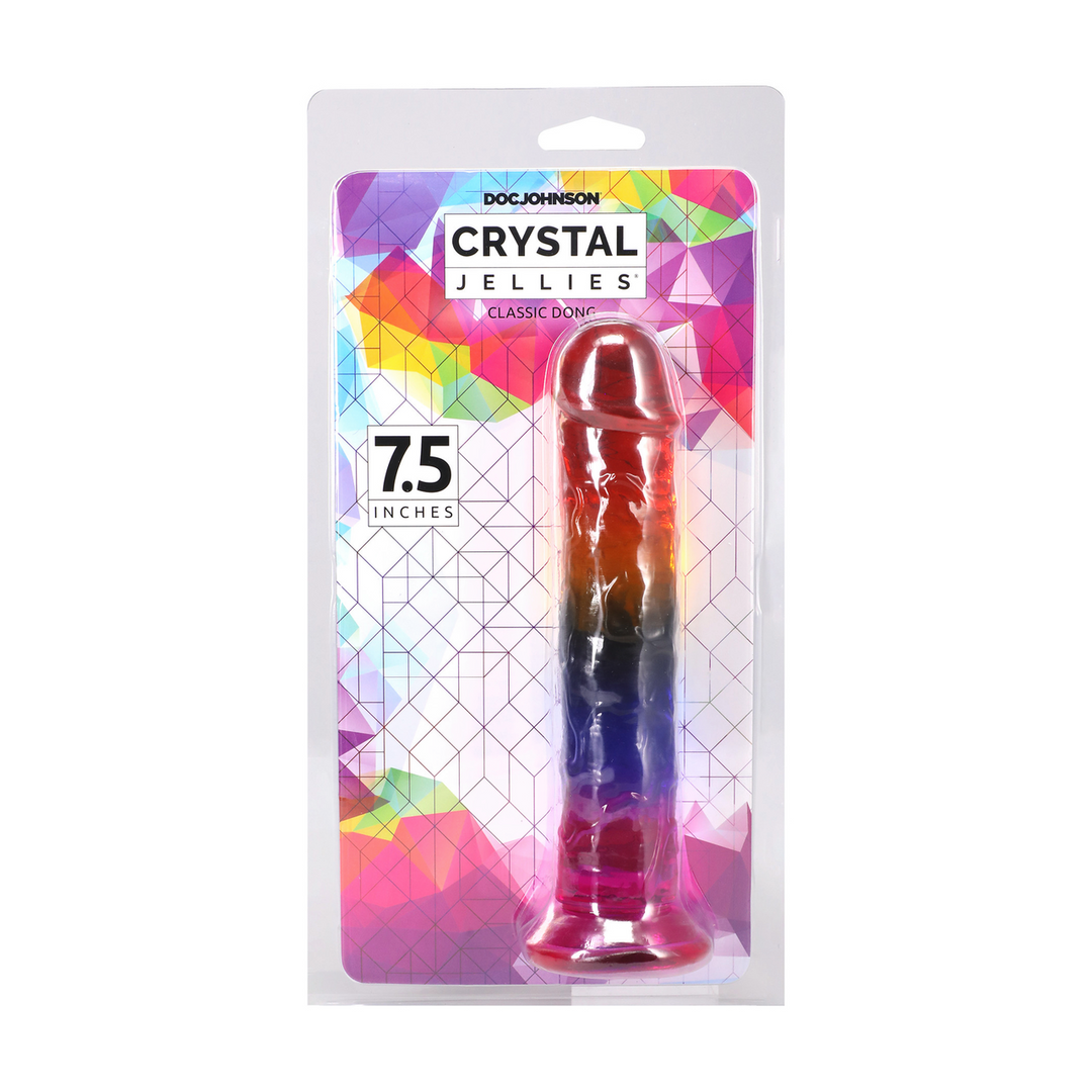Crystal Jellies - Classic Dong - 7,5 / 19,7 cm - Regenboog