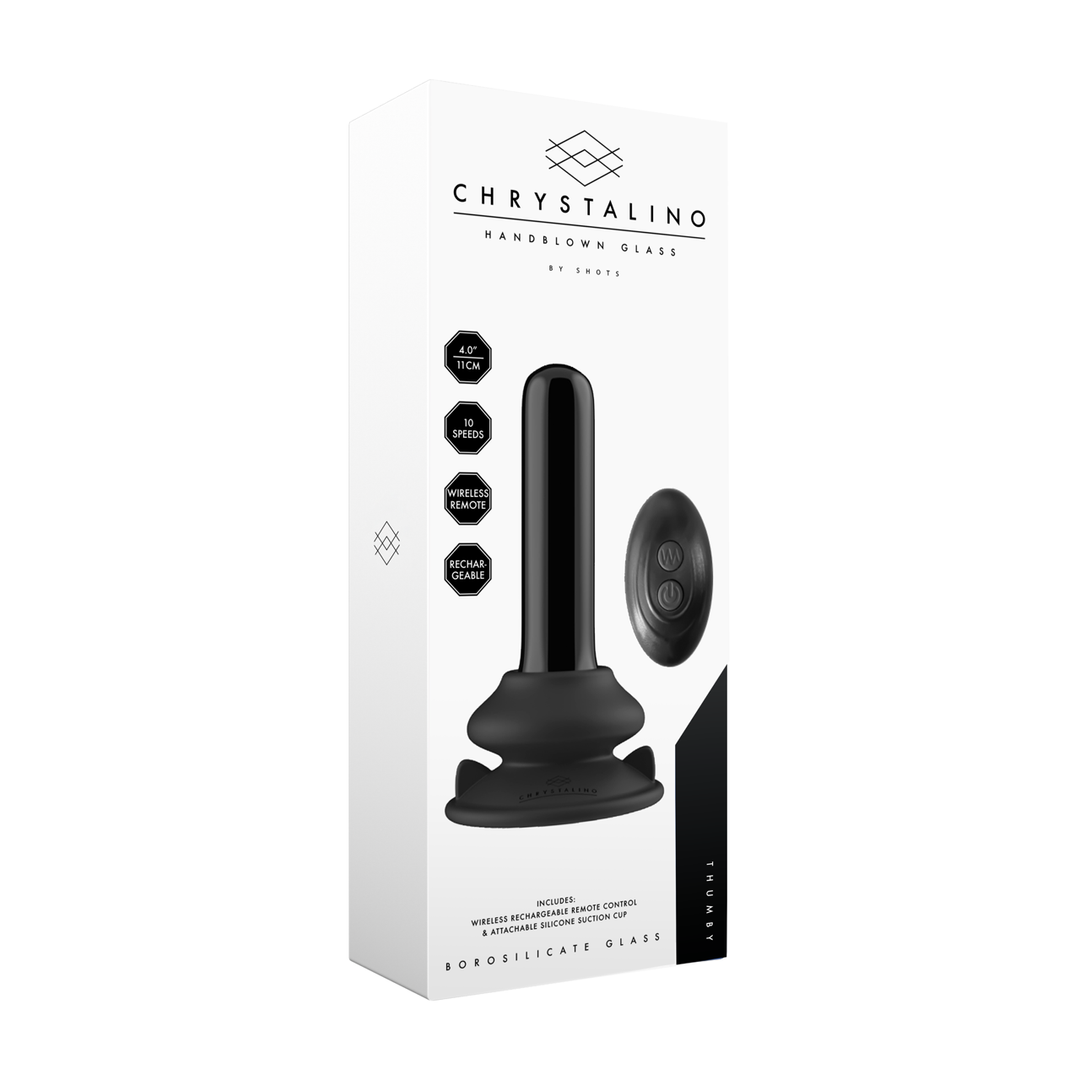 Chrystalino - Thumby - Glad glazen vibrator met zuignap