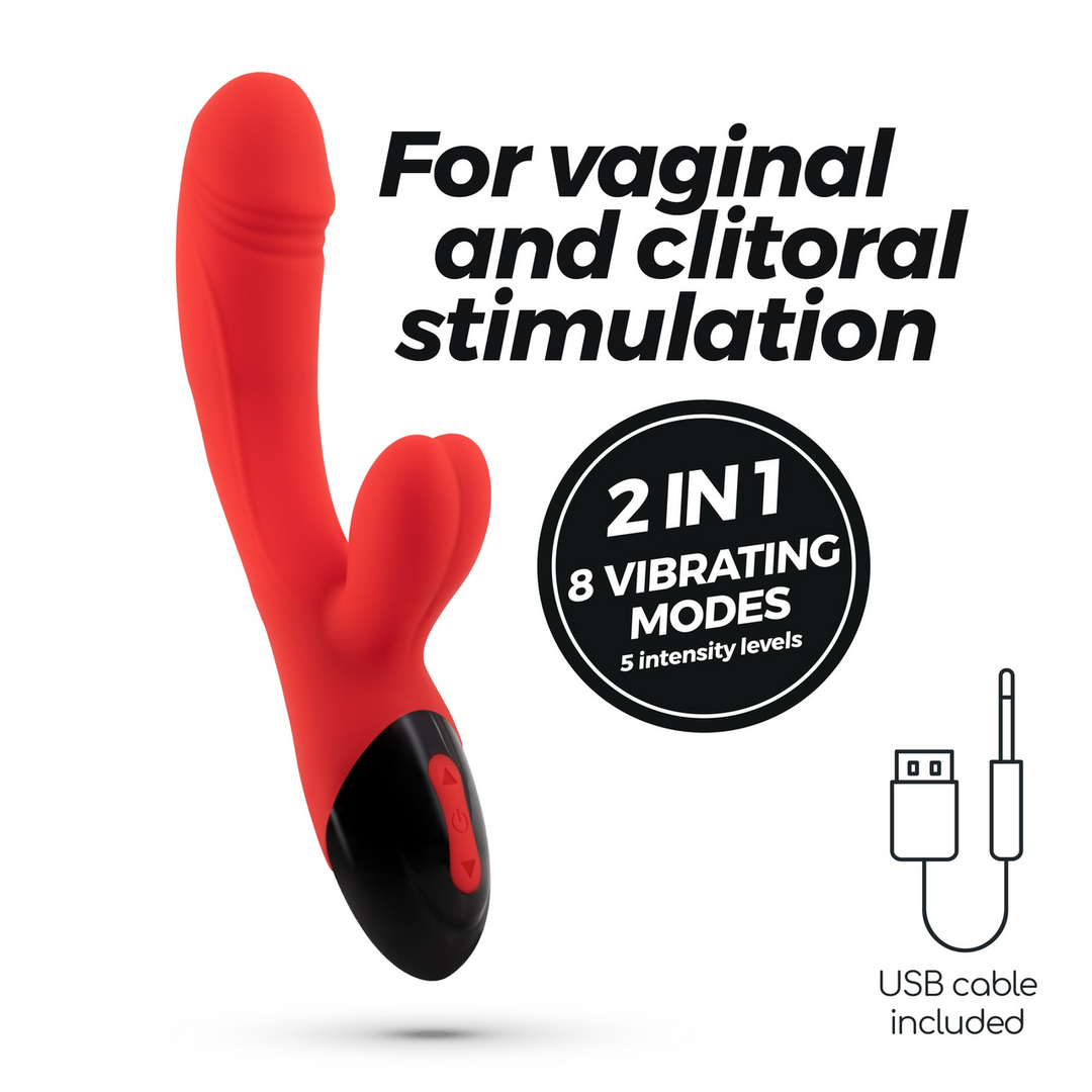 Dare Dong - Oplaadbare Konijnen Vibrator - Rood