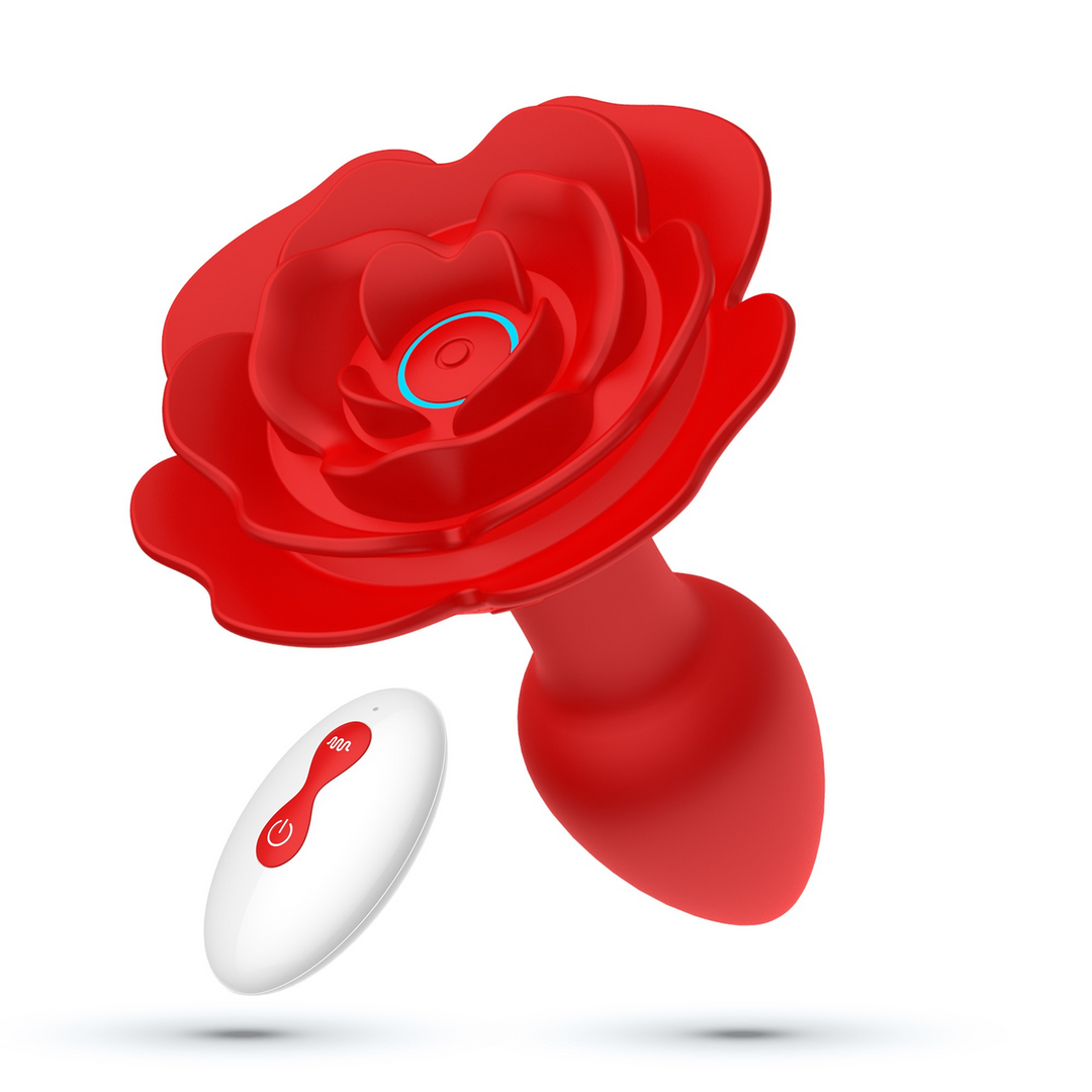 Giulietta - Draaibare Anale Rozenplug met Afstandsbediening - Rood